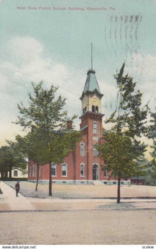 GREENVILLE, Pennsylvania, 1910, West side public School Building