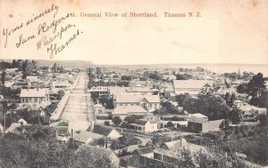 GOLD MINING AERIAL VIEW OF SHORTLAND THAMES NEW ZEALAND TO MAINE POSTCARD 1909