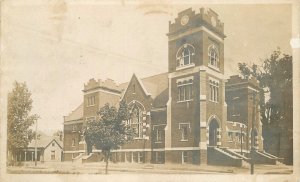 Postcard RPPC Illinois Lawrenceville ME Church 23-4907