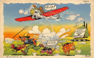 Target Practice Military Plane RAY WALTERS Army Comics USA-25 Vintage Postcard