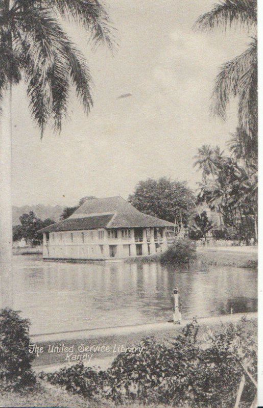 Ceylon/ Sri Lanka Postcard - The United Service Library - Kandy - Ref ZZ5567