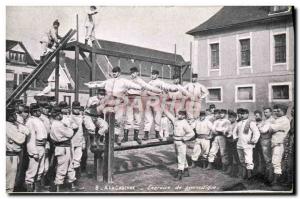 Old Postcard Militaria A gymnastics exercise barracks