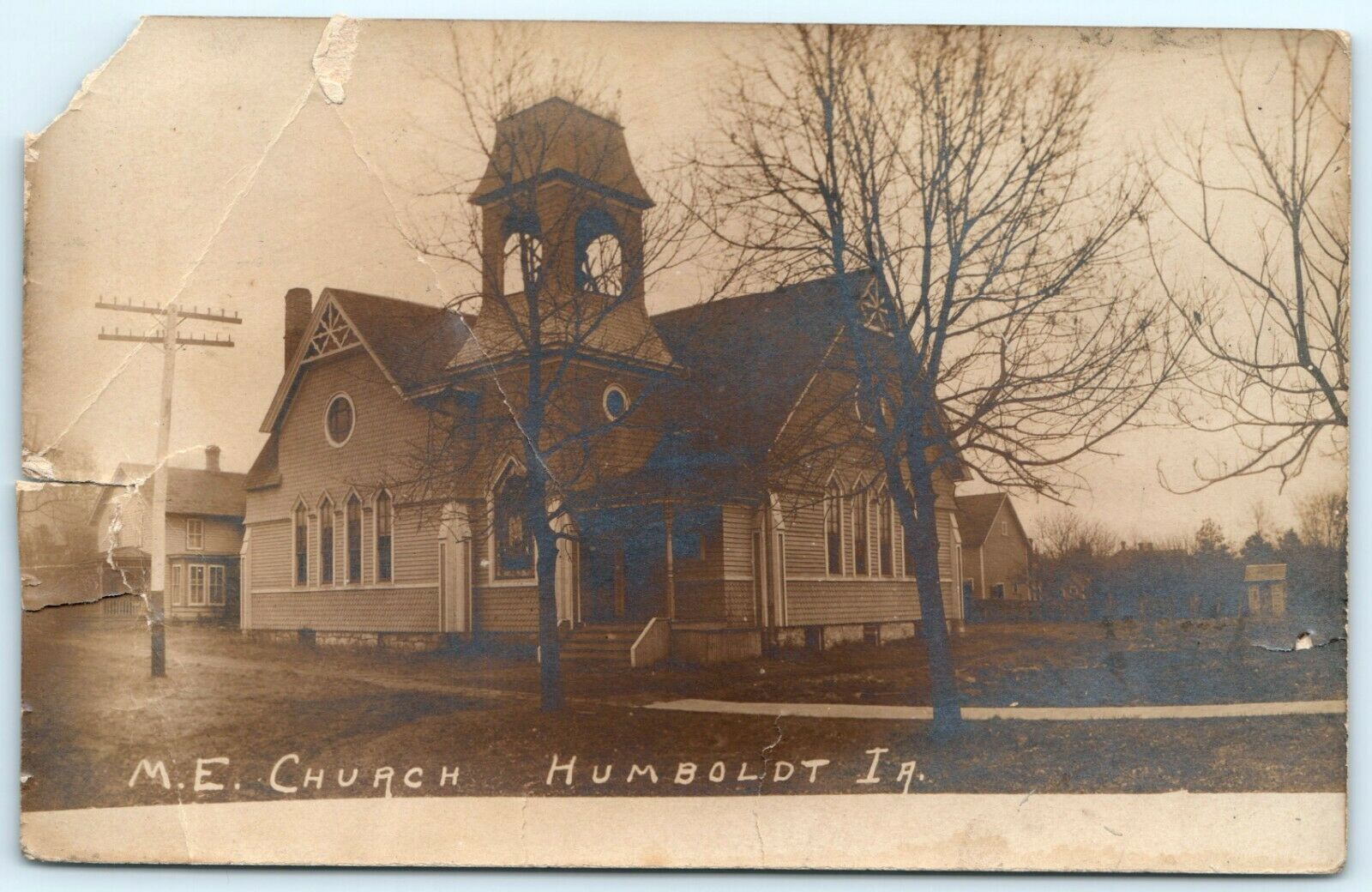 1910s Humboldt IA Methodist Church RPPC Building Real Photo WS King