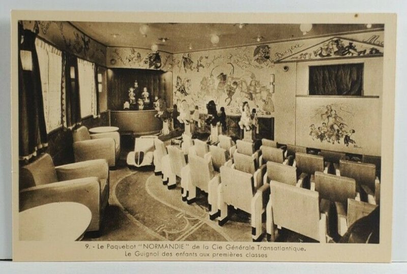 SS Normandie Ocean Liner Interior View Boat Ship France Paquebot ...