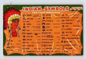 Postcard Native American Indian Symbols 1965 Posted Chrome