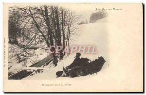 Old Postcard Customs Customs Vosges in the snow