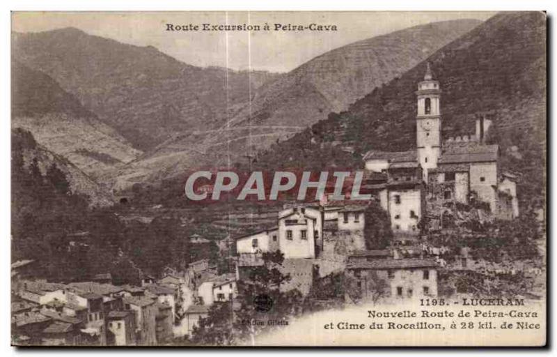 Old Postcard Luceram New Route Peira Cava and Cime du Rocaillon Nice