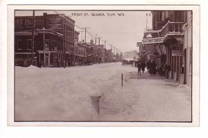 Front Street, Beaver Dam, Wisconsin In Winter, Real Photo, Used 1910