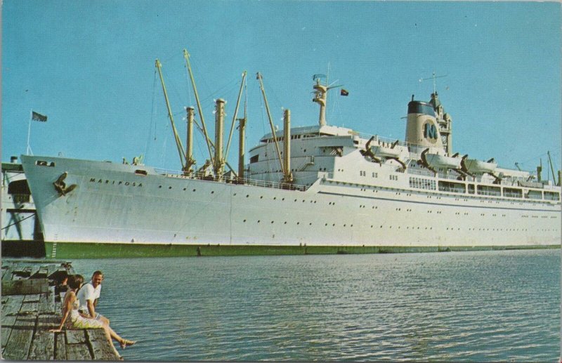 Postcard Ship SS Mariposa Pier II Honolulu Hawaii