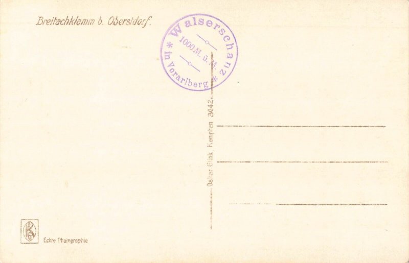 A069 Germany Breitachklamm bei Oberstdorf Cave Bridge RPPC postcard