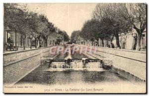 Nimes Postcard Old Fountain (Roman channel)