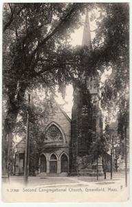 MA   GREENFIELD   2ND CONGREGATIONAL CHURCH postcard