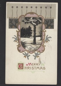 Merry Christmas with Winter Scene embossed pm1912 ~ DB