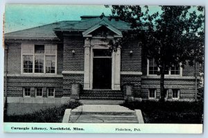 Northfield Minnesota Postcard Carnegie Library Exterior Building c1922 Vintage