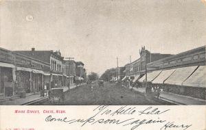 Crete NE Maine Street Horse & Wagons Store Front's Postcard