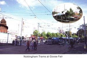 Nottingham Trams Transport At Goose Fair Postcard