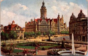 Town Hall, Leipzig Saxony Tuck 7503 Vintage Postcard Y65