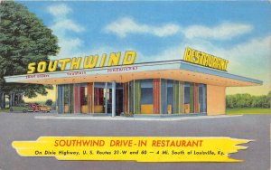 J47/ Louisville Kentucky Postcard c1940s Southwind Drive-In Restaurant 139