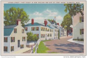 Massachusetts Plymouth Leyden Street First Street In New England & Site O...