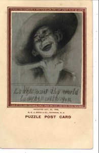 Lenticular Puzzle Boy Laughing & Crying c1910 HCJ DEEKS Postcard