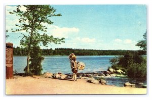 Indian Chief In Full Regalia Headwaters Of Mississippi River Minnesota Postcard