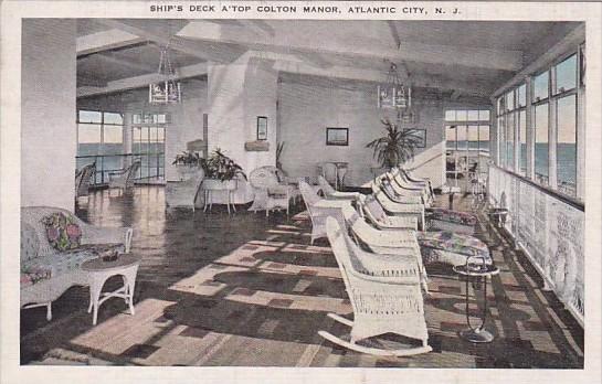 New Jersey Atlantic City Ship's Deck Atop Colton Manoir