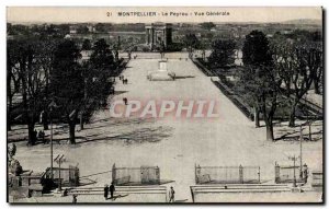 Montpellier Old Postcard The Peyrou General view