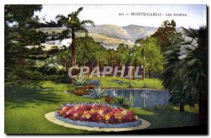 Old Postcard Monte Carlo Gardens