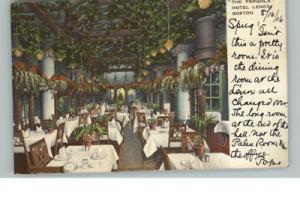 BOSTON MA Hotel Lenox Pergola c1910 Postcard