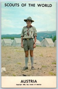 c1968's Austria Scouts Of The World Boy Scouts Of America White Tents Postcard