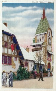 IL, Black Forest Village, 1934 Chicago Expo Linen Postcard