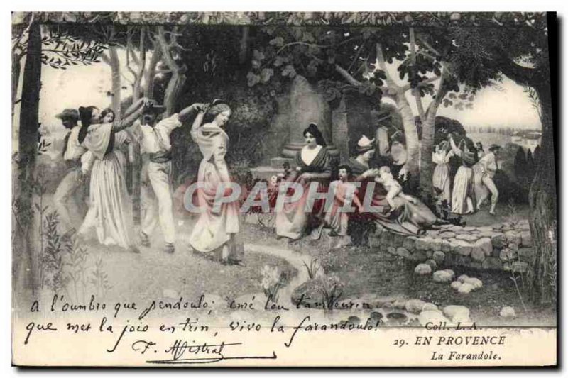 Old Postcard En Provence La Farandole