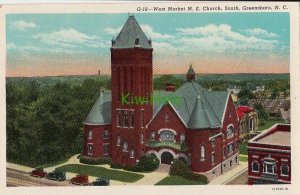 Postcard West Market ME Church South Greensboro NC