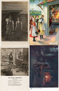 The Village Blacksmith 4x Farm Old Postcards incl Old Real Photo