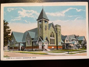 Vintage Postcard 1915 First M.E. Church Barberton Ohio (OH)