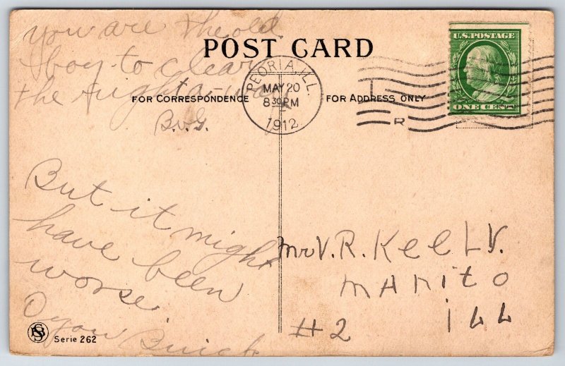 Carmichael Comic~IF Bad Luck Was Electricity: Dynamo~Car Broke Down In Rain~1912