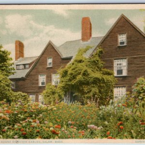 c1930s Salem, Mass. House Seven Gables Garden View CO Emmerton Heliotype PC A220