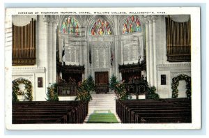 Interior Thompson Memorial Chapel Williams College Williamstown Vintage Postcard 