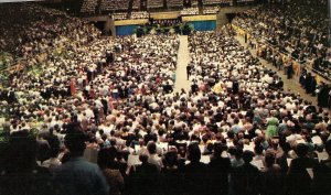 Billy Graham Evangelist Crusade Auditorium Charlotte NC Postcard c 1950