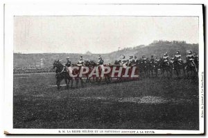 Old Postcard Army Helene HM The Queen and the President arrived to the journal