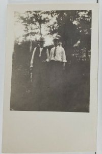 RPPC Men Posing in Yard for Photo Real Photo Postcard Q7