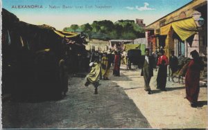 Egypt Alexandria Native Bazar Near Fort Napoleon Vintage Postcard C154