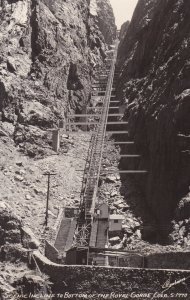 Colorado Scenic Incline To Bottom Of The Royal Gorge Real Photo