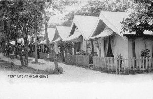 Tent Life at Ocean Grove, New Jersey, Early Postcard, Unused