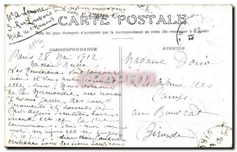 Old Postcard Paris Bastille Square