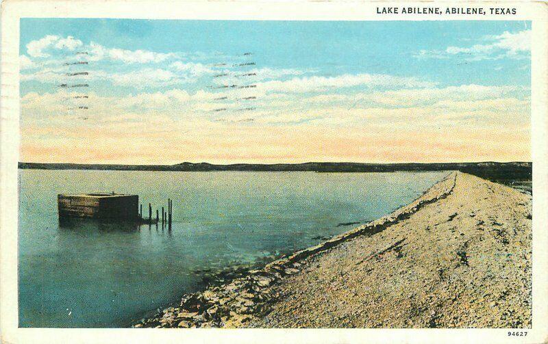 Abilene Texas Lake Waterfront 1940s Postcard Teich 4497