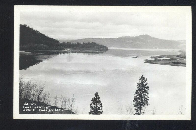 RPPC LAKE CHATCOLET IDAHO BY LEO 26-297 VINTAGE REAL PHOTO POSTCARD