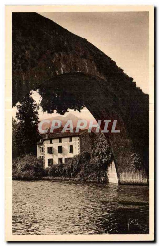 Old Postcard The Basque Country St Etienne Baigorry Old Bridge Nive