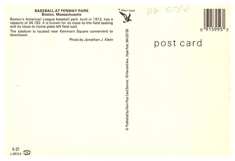 Massacusetts Boston Fenway Park