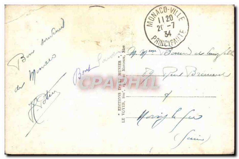 Old Postcard Monaco Exotic Gardens